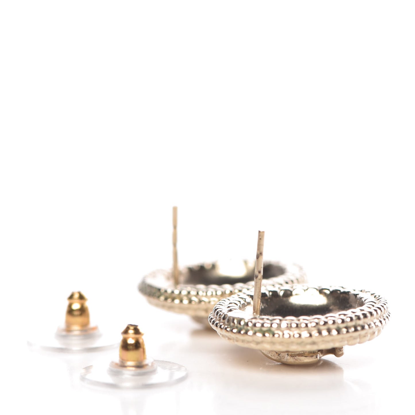 CC Button Earrings Gold