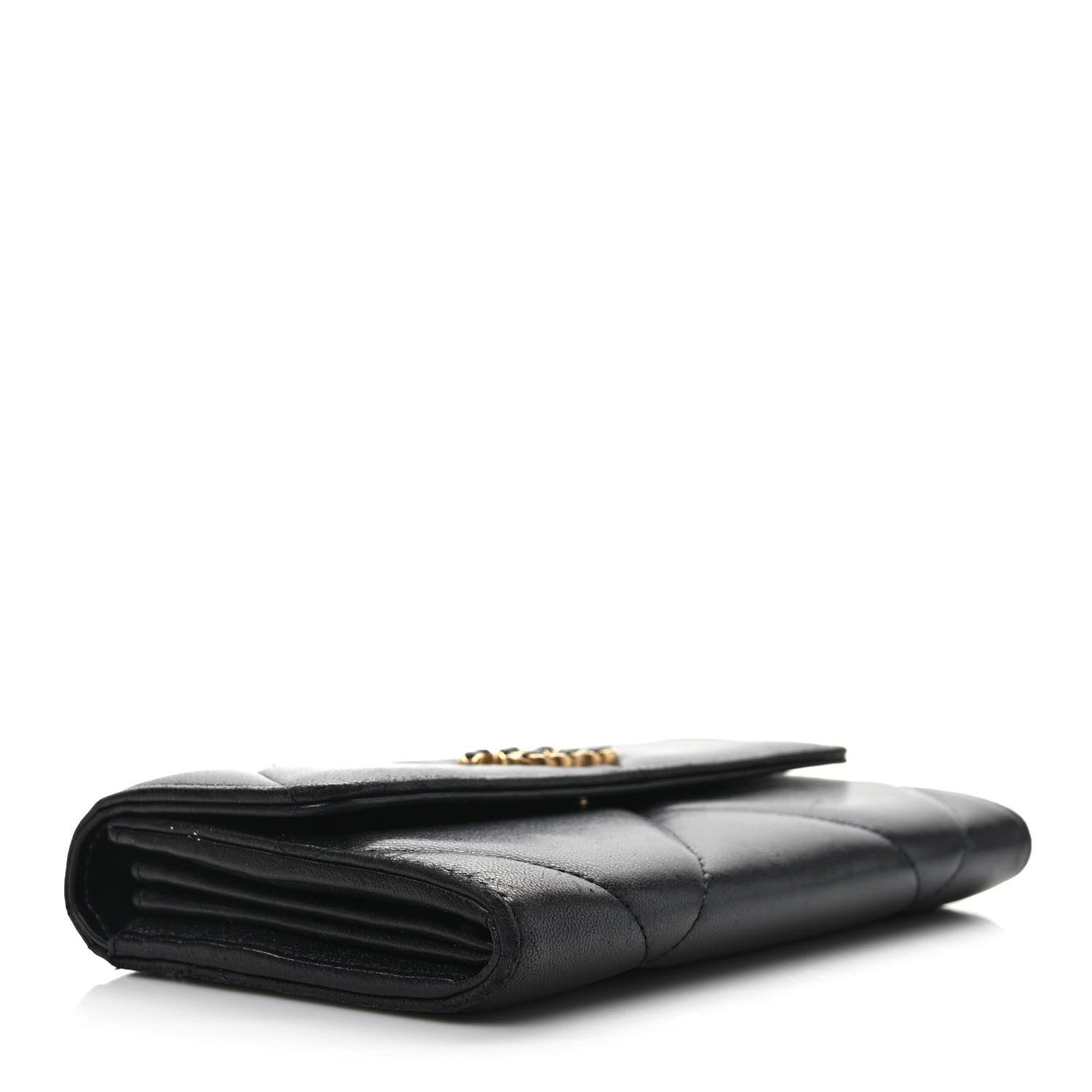 Chanel Lambskin Quilted Chanel 19 Flap Wallet Black 4 of 7