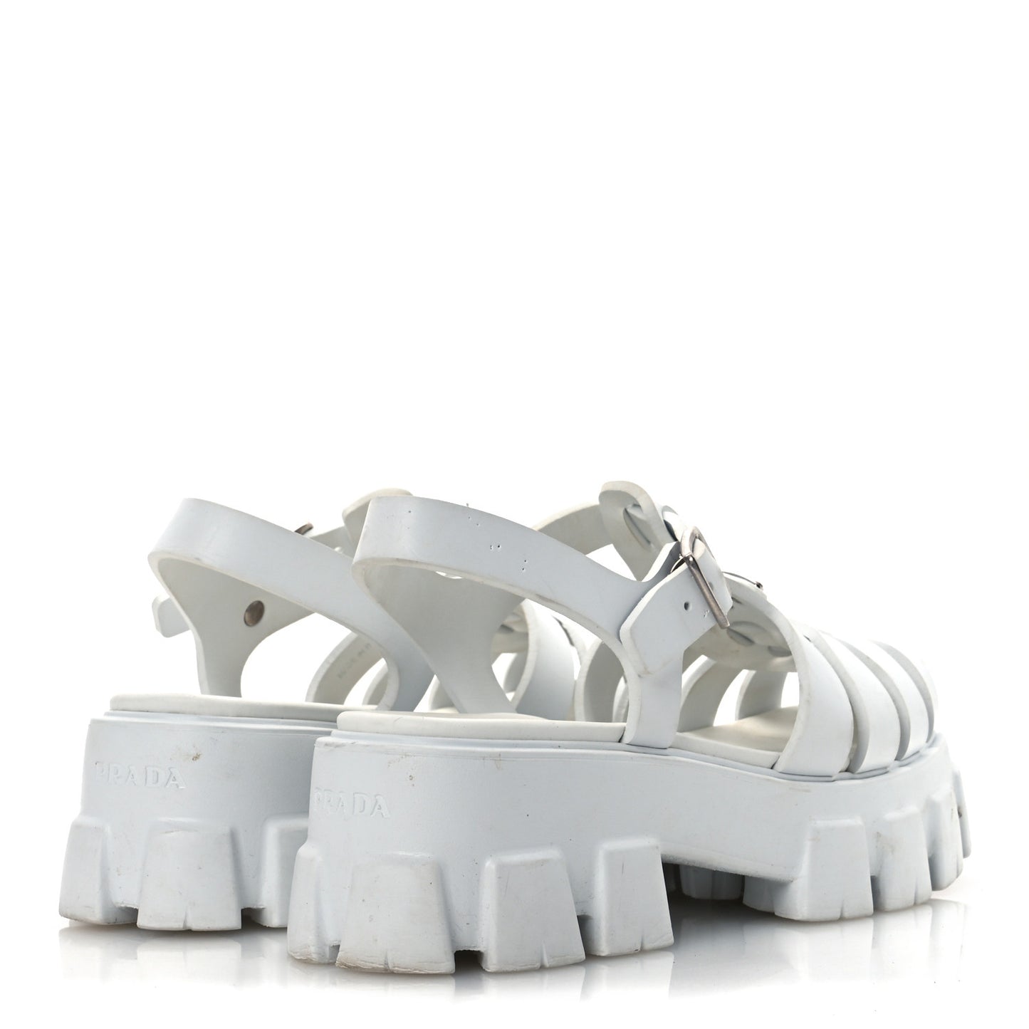 Foam Rubber Metal Triangle Logo Monolith 55mm Cage Sandals 41 White