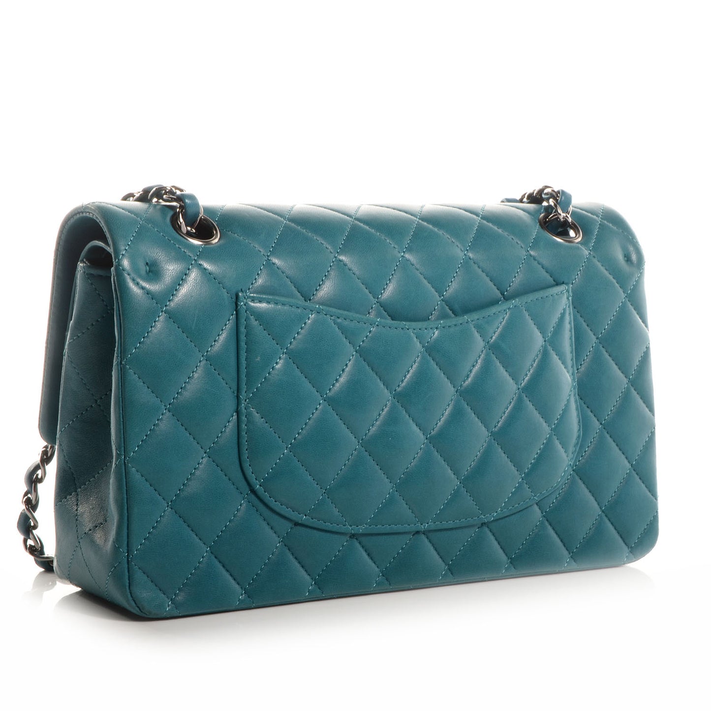 Lambskin Medium Double Flap Turquoise