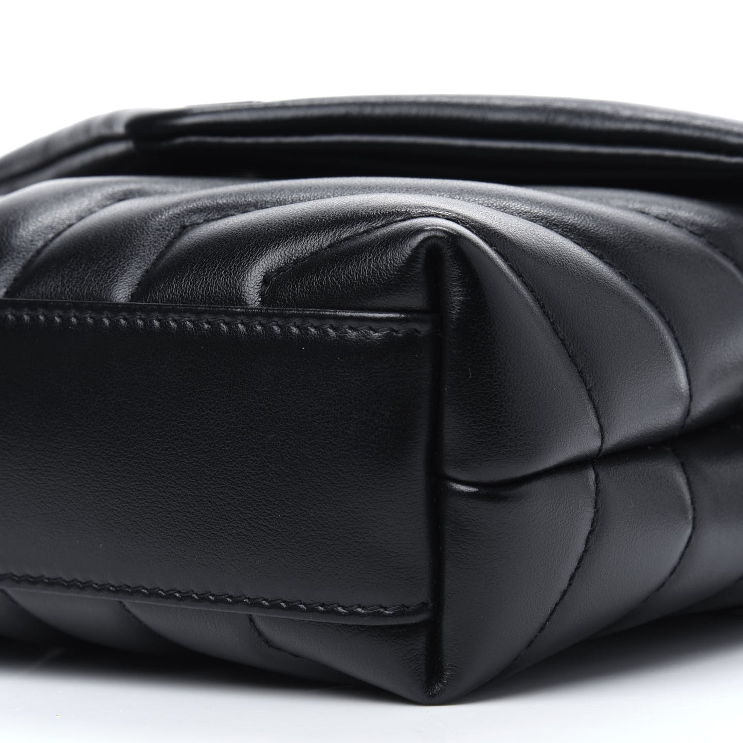 Calfskin Y Quilted Monogram Toy Loulou Crossbody Bag Black