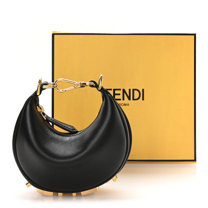 Fendi Vitello Grace Matte Nano Fendigraphy Hobo Charm Black 11 of 11