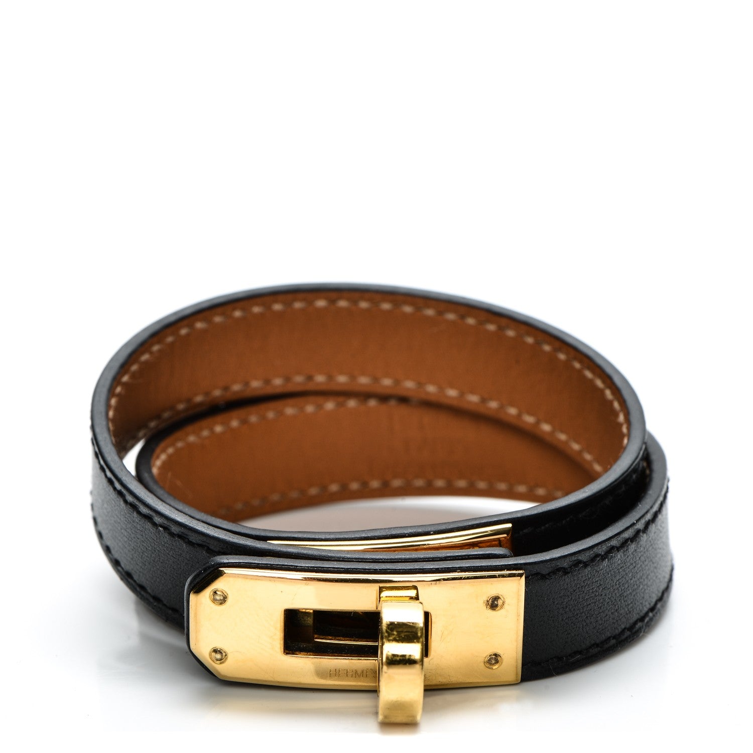 Hermes Chamonix Kelly Double Tour Bracelet S Black 1 of 7