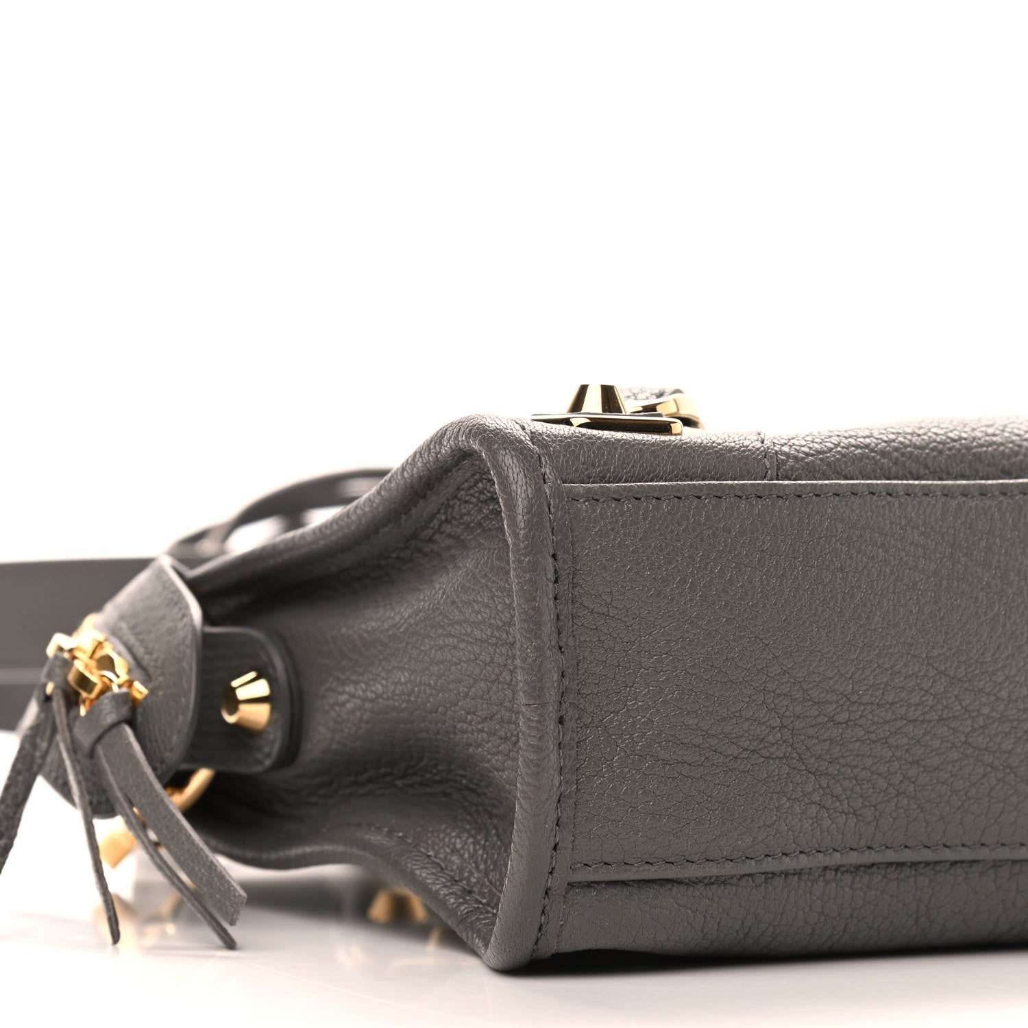 Balenciaga Chevre Gold Metallic Edge Hardware Mini City Gris Acier 8 of 9