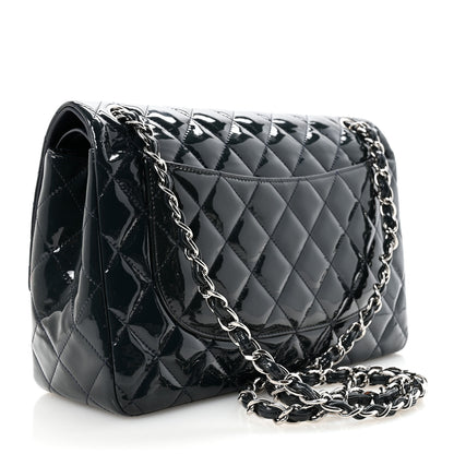 Chanel Patent Quilted Jumbo Double Flap Navy 3 of 11