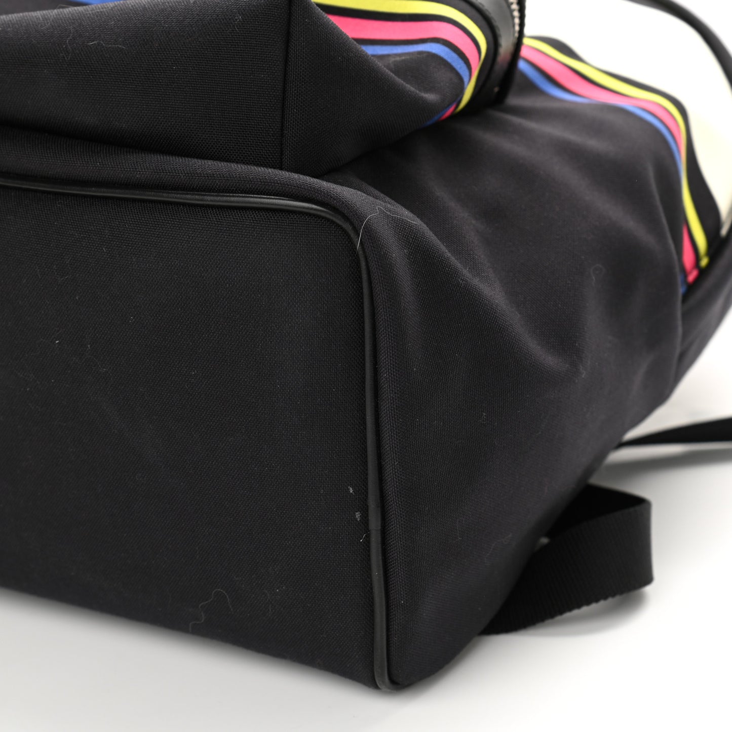Nylon Twill Dinosaur Print City Backpack Black Multicolor