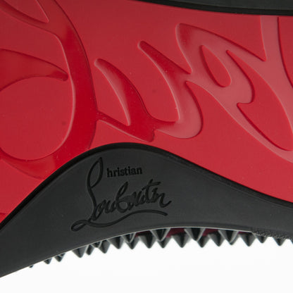 Christian Louboutin Mens Velvet Spikes Roller Boat Flats 40 Rouge Imperial Black 6 of 7