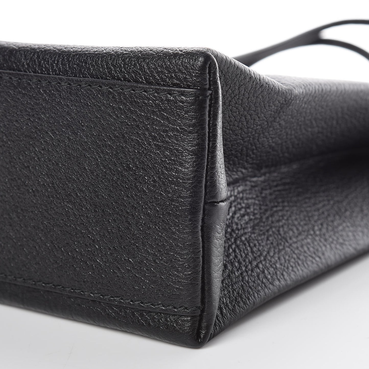 Calfskin Logo XXS Shopping Tote Black