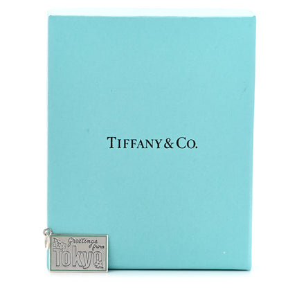Tiffany Sterling Silver Enamel Tokyo Postcard Charm Blue 3 of 3