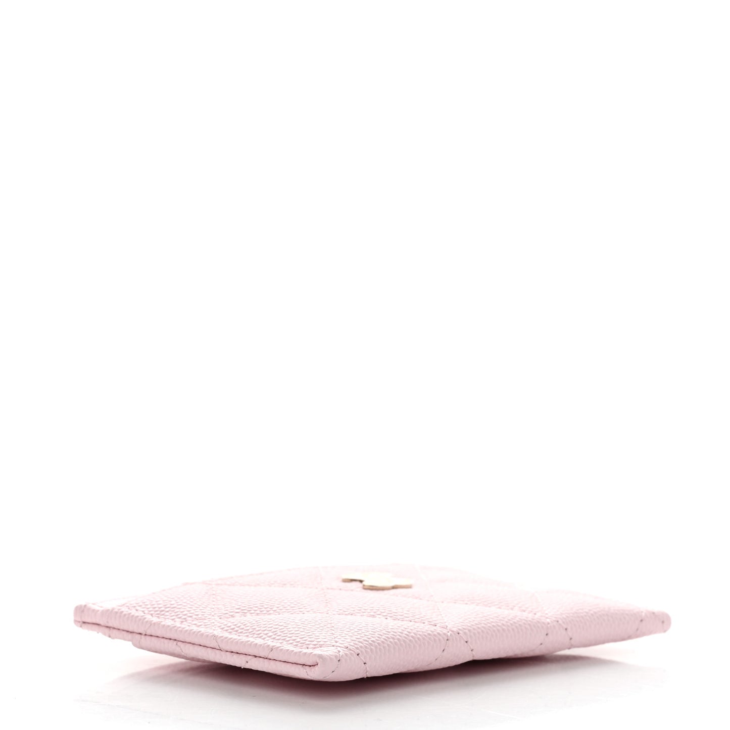 Caviar Quilted Card Holder Light Pink