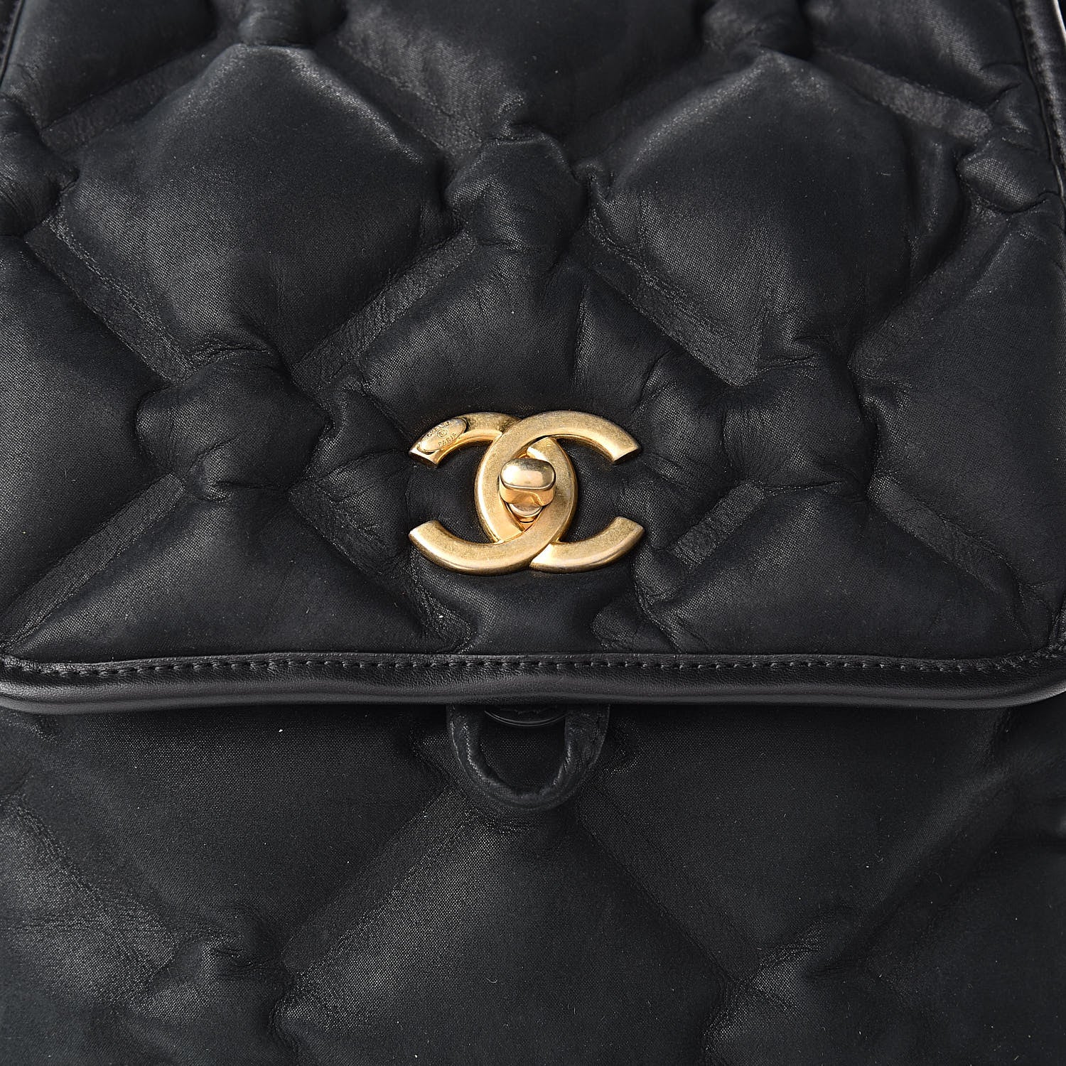 Chanel Iridescent Calfskin Quilted Chesterfield Backpack Black 9 of 12