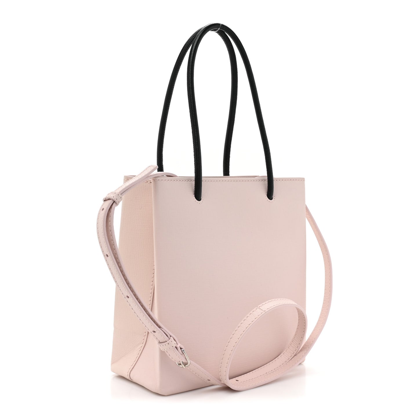 Squared Calfskin Logo North South Shopper Tote XXS Light Rose