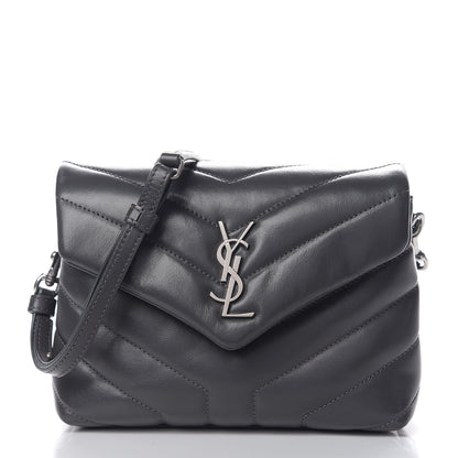 Saint Laurent Calfskin Y Quilted Monogram Toy Loulou Crossbody Bag Asphalt 1 of 11