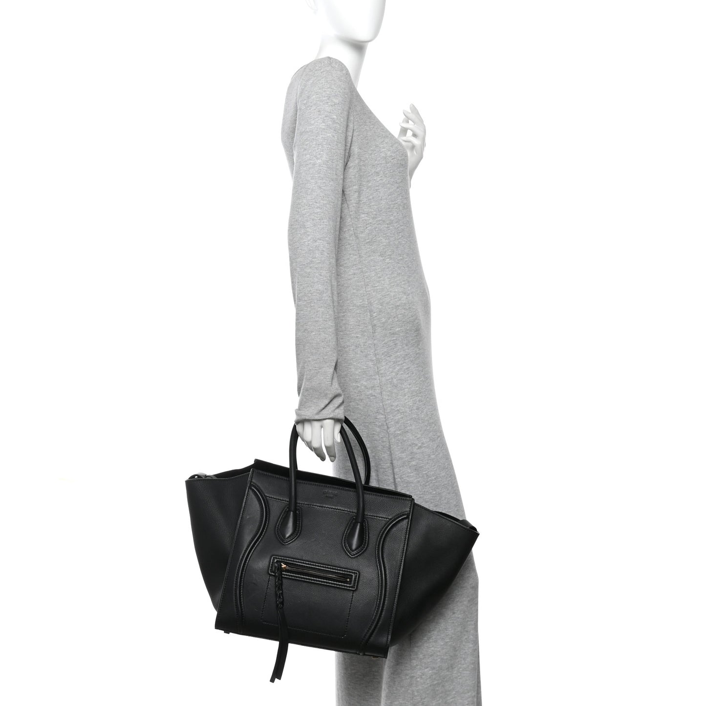 Supple Calfskin Medium Phantom Luggage Black