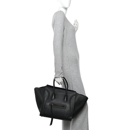 Celine Supple Calfskin Medium Phantom Luggage Black 2 of 9