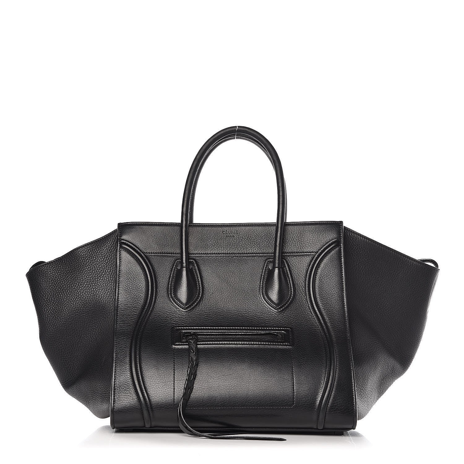 Celine Supple Calfskin Medium Phantom Luggage Black 1 of 18