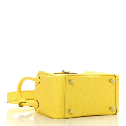 Hermes Ostrich Mini Lindy 20 Jaune Citron 4 of 9