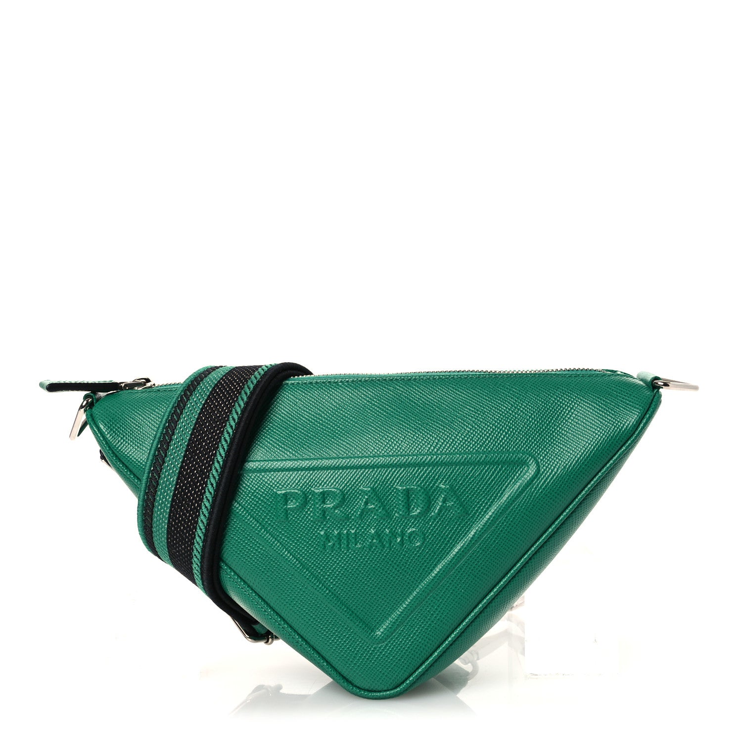 Prada Saffiano Cuir Triangle Logo Embossed Triangle Shoulder Bag Mango 1 of 10