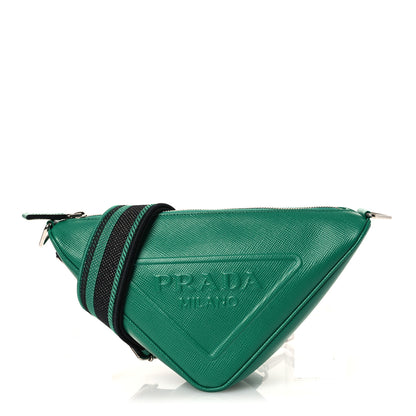 Prada Saffiano Cuir Triangle Logo Embossed Triangle Shoulder Bag Mango 1 of 10