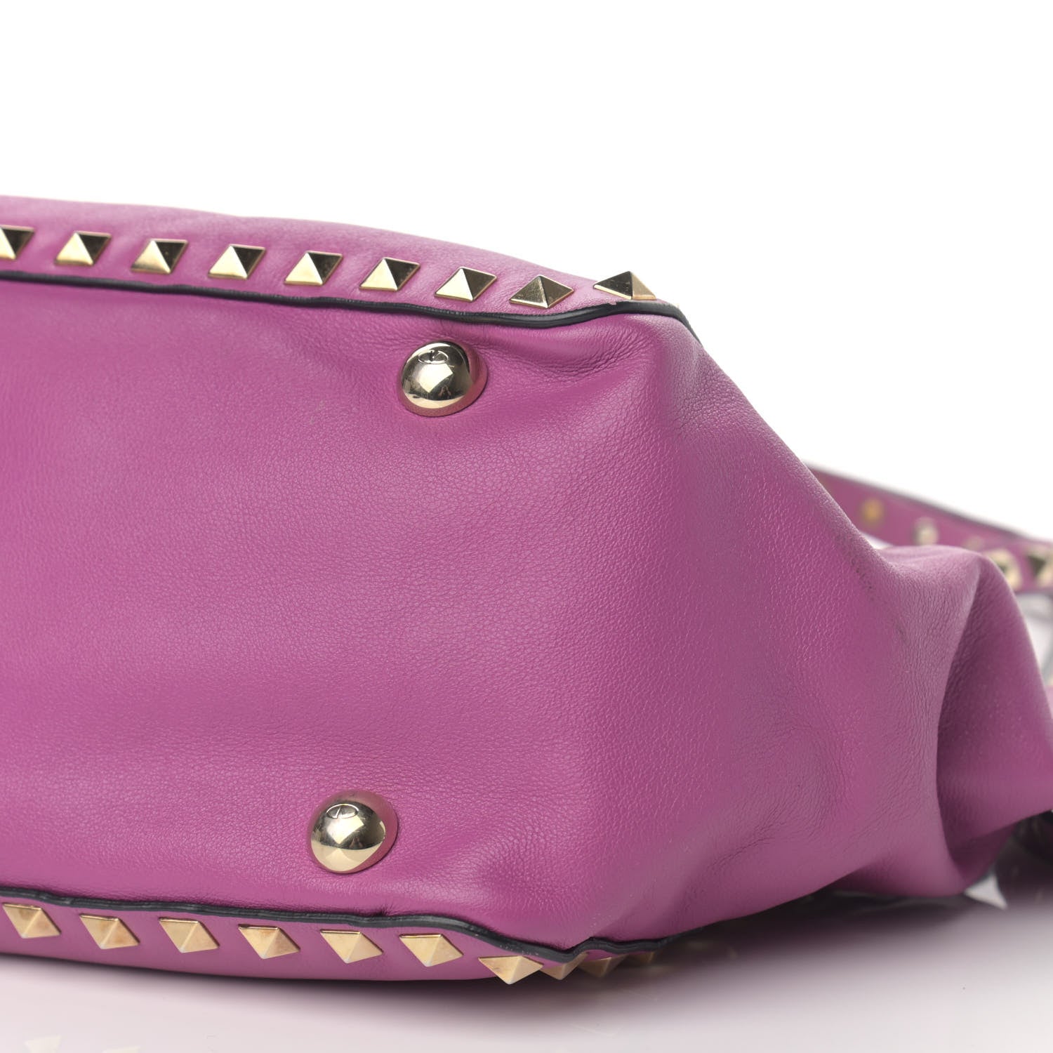 Valentino Garavani Vitello Small Rockstud Tote Purple Violet 10 of 16