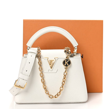 Louis Vuitton Taurillon Small Chain My Capucines Snow 10 of 10