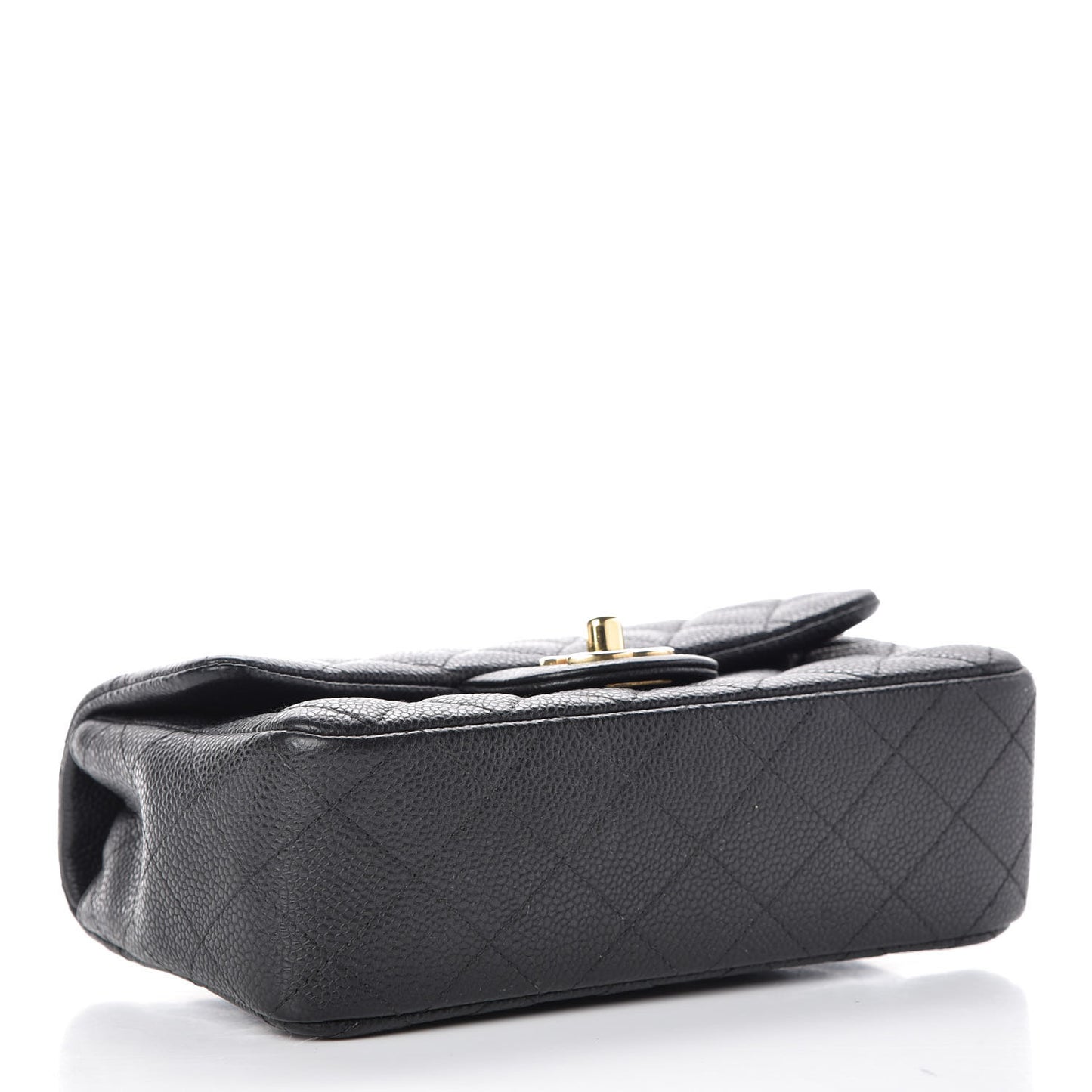 Caviar Quilted Mini Rectangular Flap Dark Charcoal