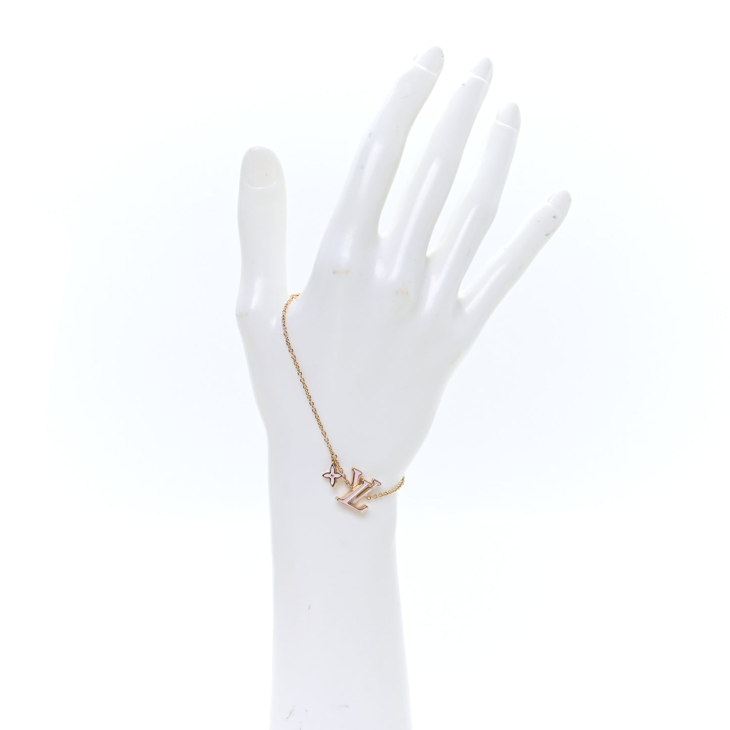 Metal Enamel LV Iconic Bracelet Gold Light Pink