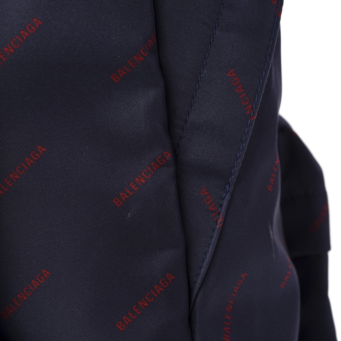 Twill Nylon Allover Logo Print Explorer Backpack Bleu Canopee Rouge
