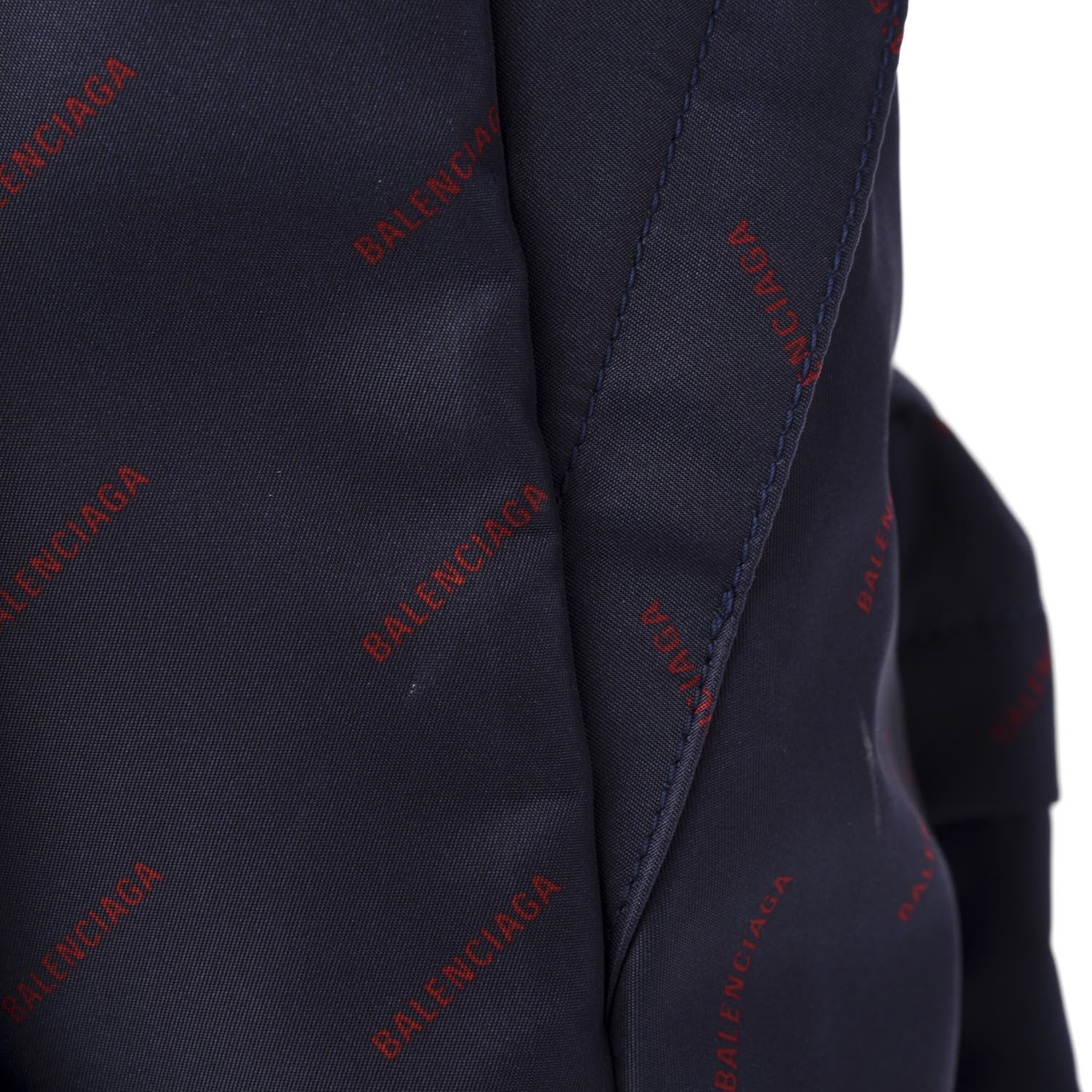 Balenciaga Twill Nylon Allover Logo Print Explorer Backpack Bleu Canopee Rouge 8 of 10