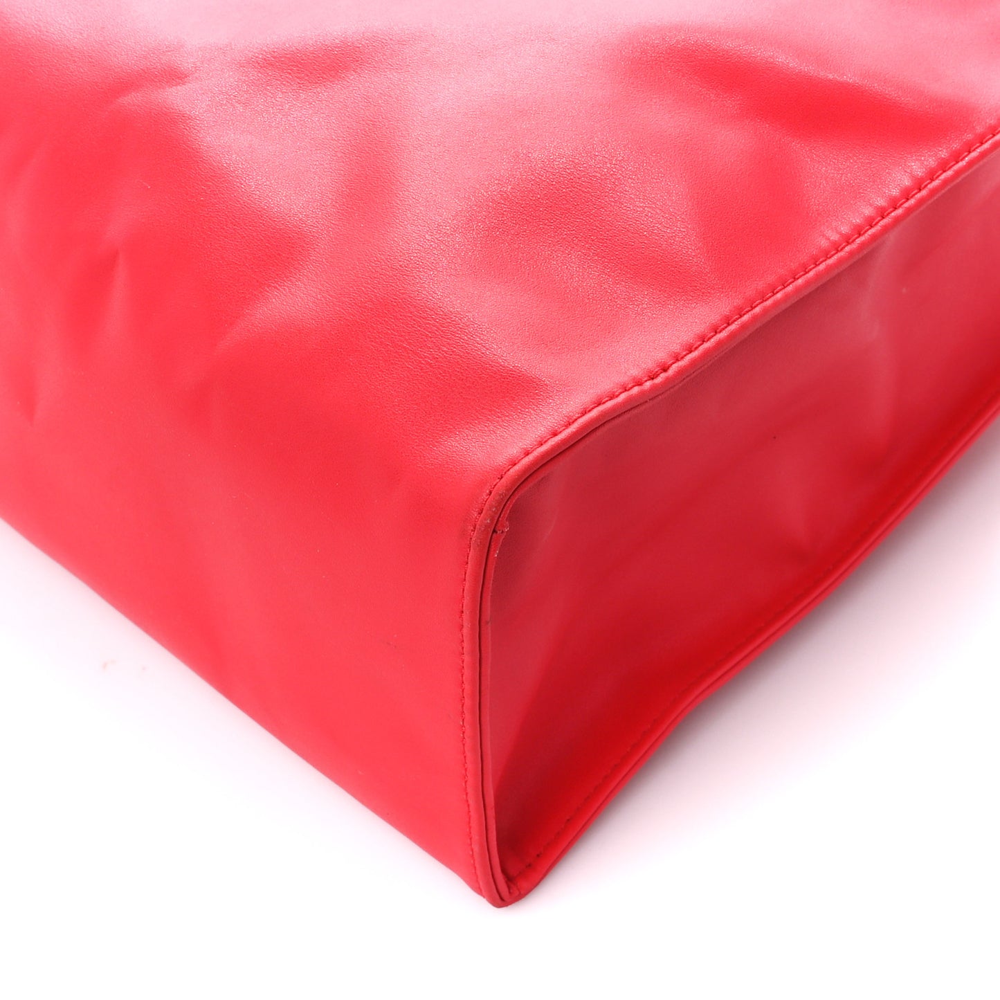 Vegan Leather Medium Shopping Bag Red