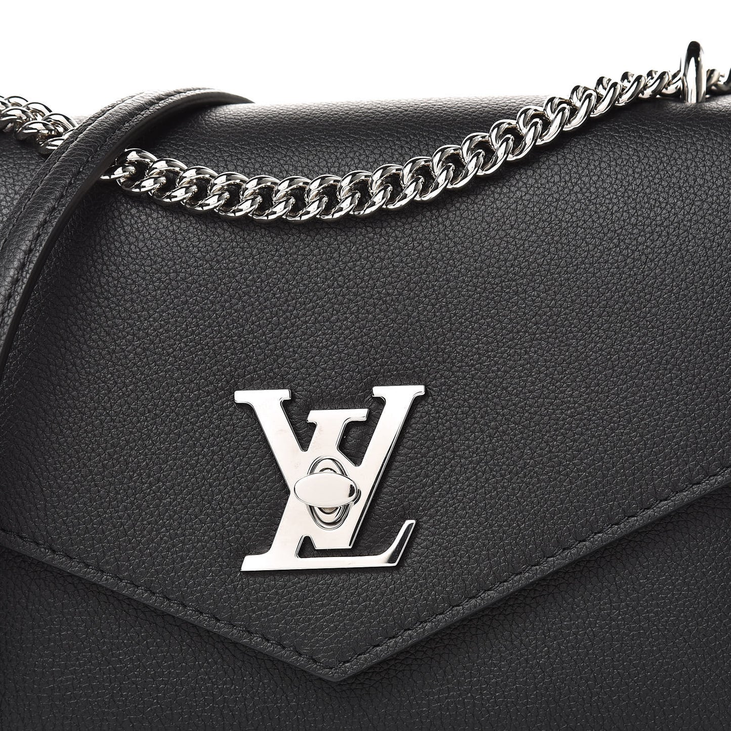 Soft Calfskin My Lockme Chain Bag BB Black