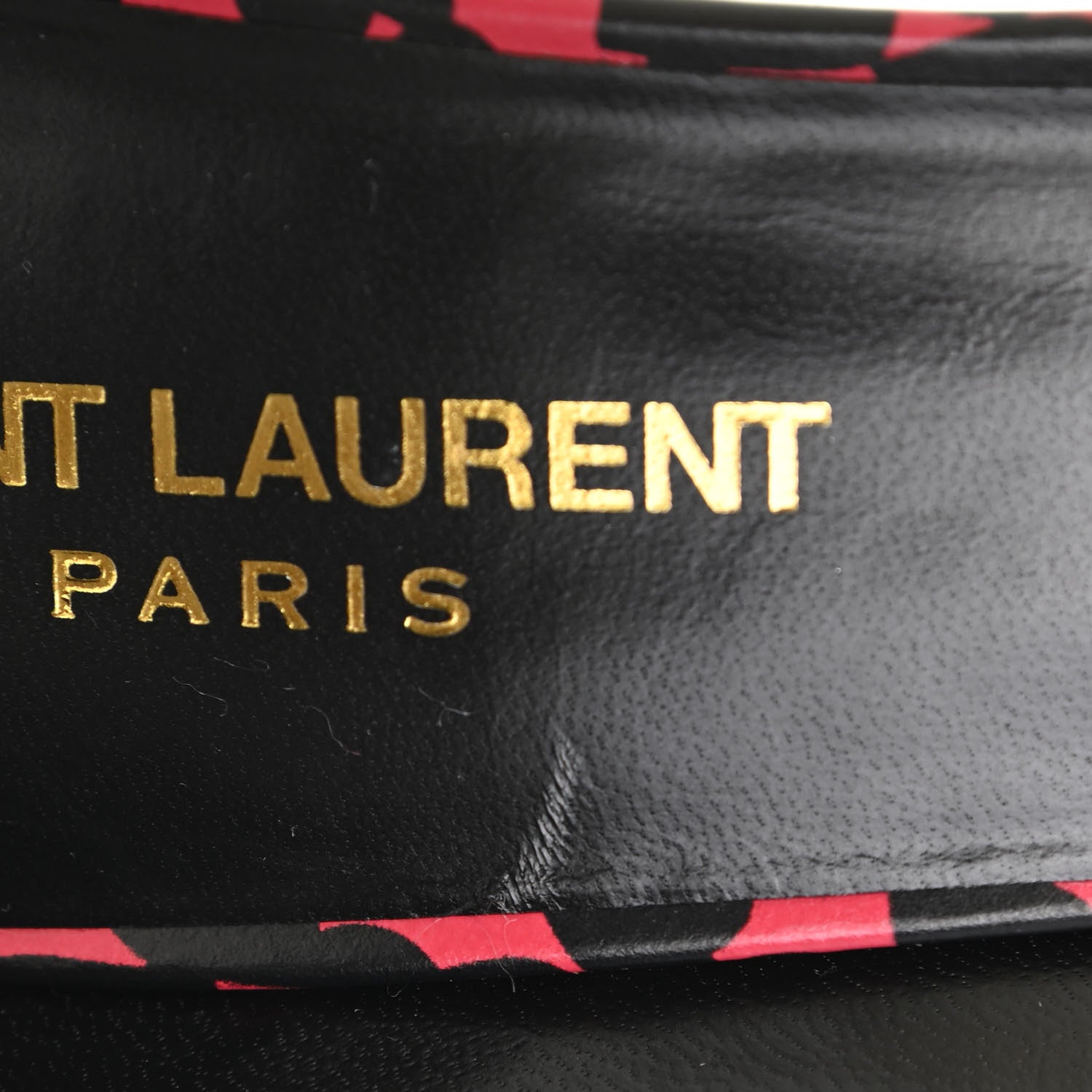 Saint Laurent Calfskin Heart Print D'Orsay Paris 105 Pumps 40 Pink Black 12 of 16