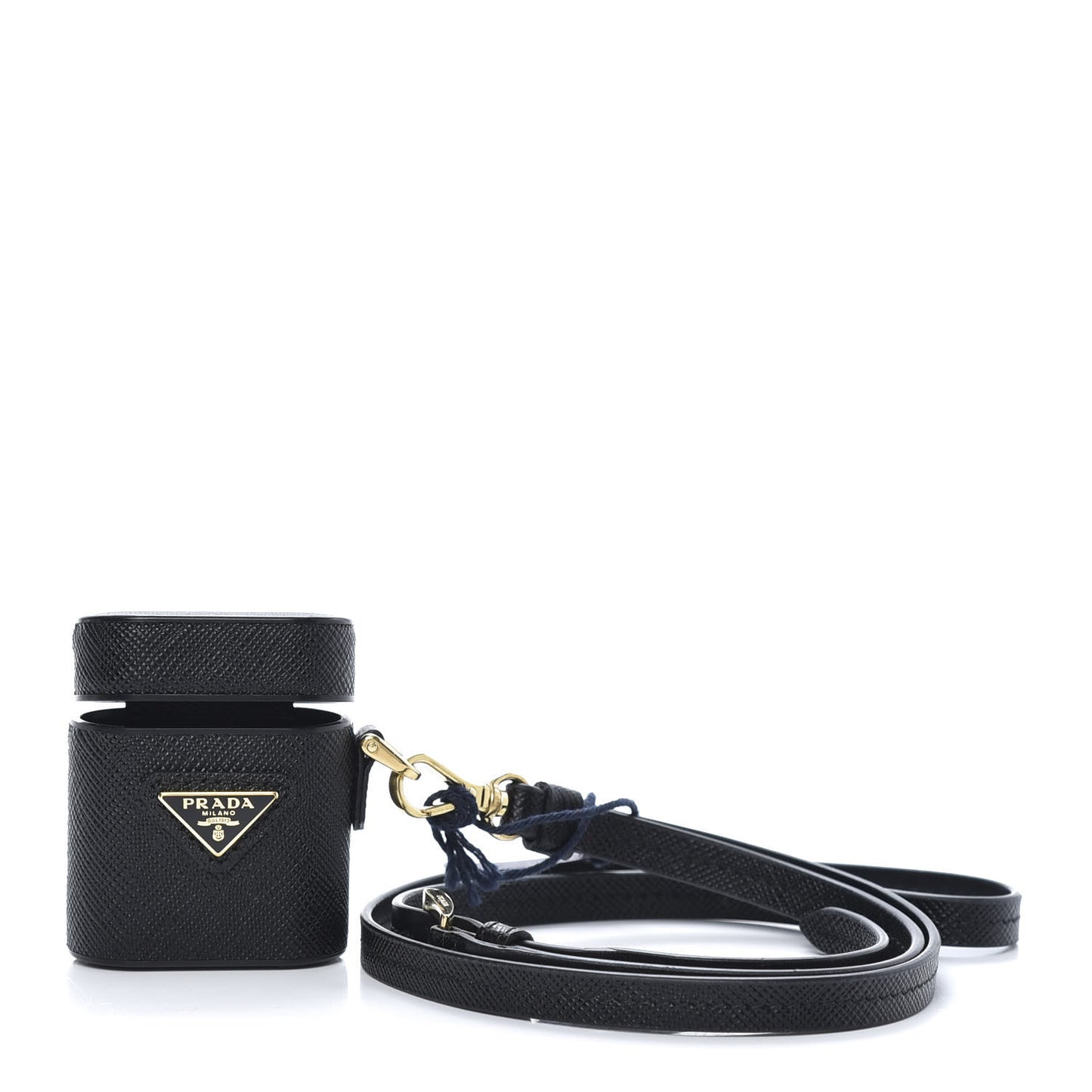 Saffiano Metal iPhone Airpods Case Black