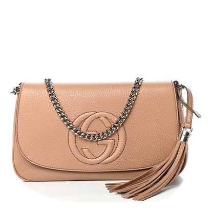 Gucci Pebbled Calfskin Medium Soho Flap Crossbody Camelia 1 of 9