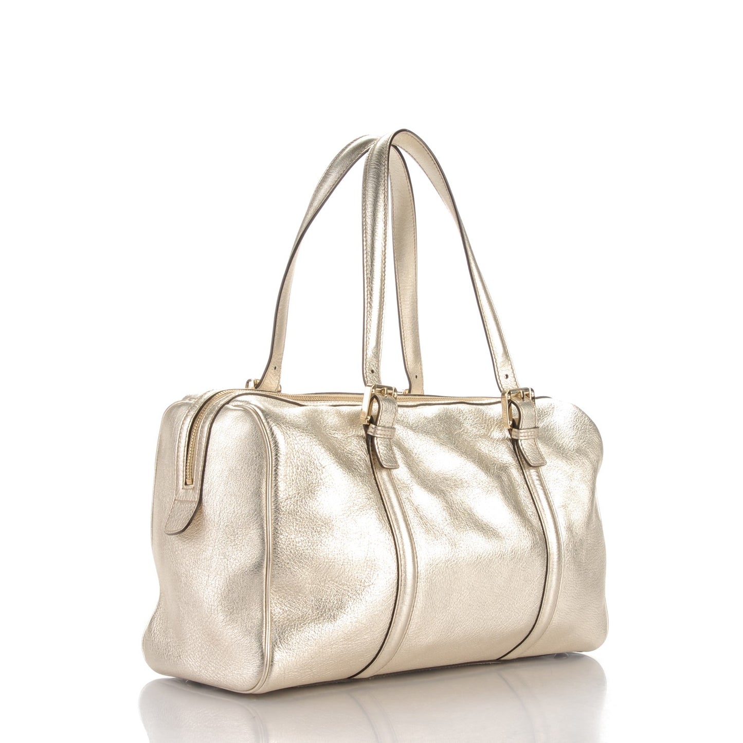 Metallic Calfskin Medium Britt Boston Gold