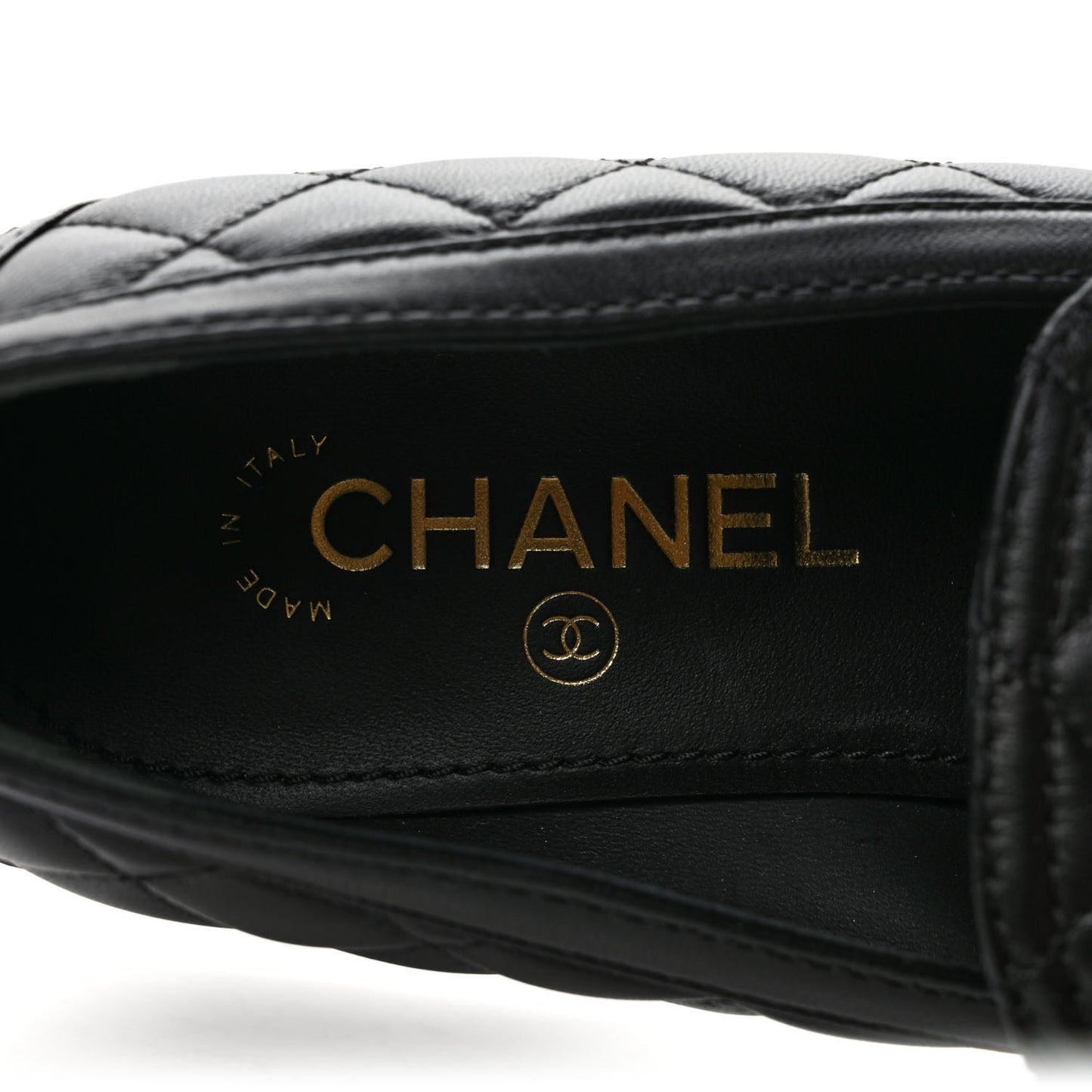 Lambskin Quilted CC Heart Loafers 40 Black
