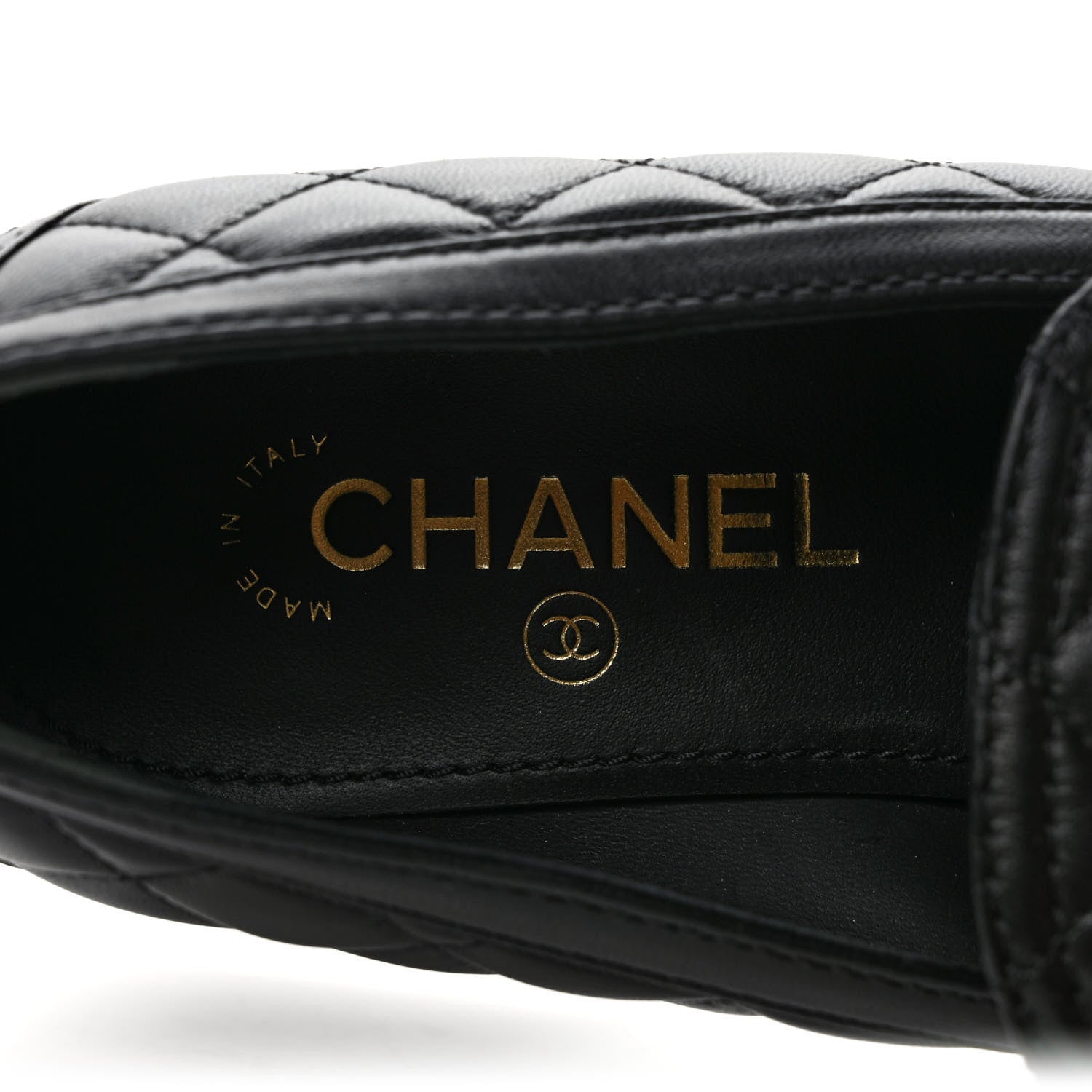 Chanel Lambskin Quilted CC Heart Loafers 40 Black 7 of 7