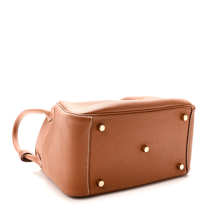 Hermes Taurillon Clemence Lindy 26 Gold 4 of 10