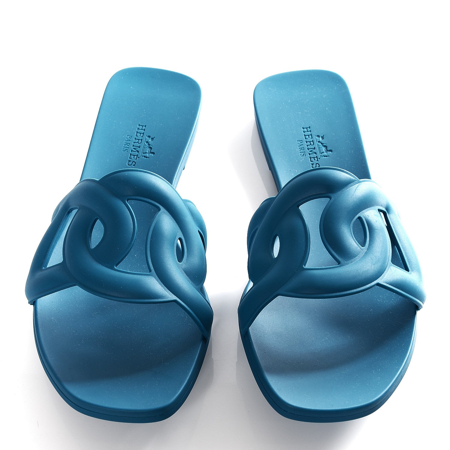 Hermes Rubber Aloha Sandals 36 Bleu Vif 3 of 11