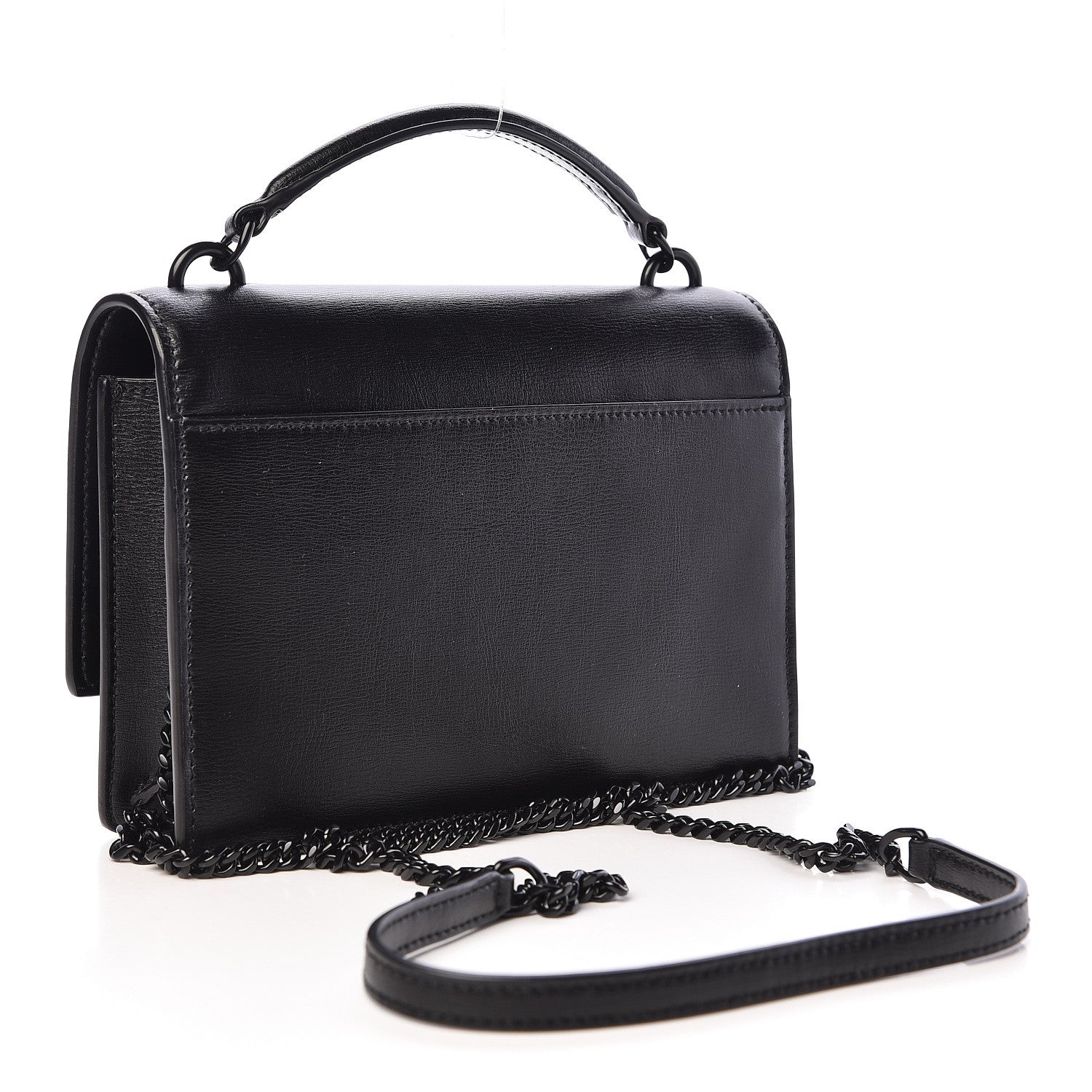 Saint Laurent Calfskin Monogram Sunset Chain Wallet Black 3 of 9