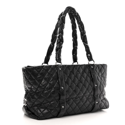 Chanel Aged Calfskin Vintage Ligne XL Lady Braid Tote Black 2 of 11