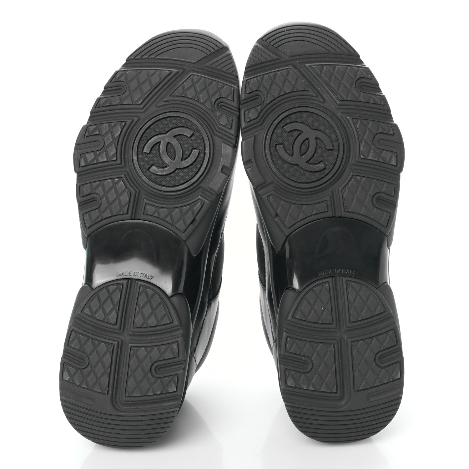 Chanel Calfskin Lambskin CC Uniform Sneakers 40 Black 5 of 7