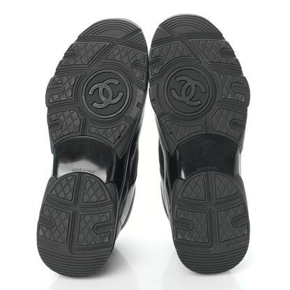 Chanel Calfskin Lambskin CC Uniform Sneakers 40 Black 5 of 7