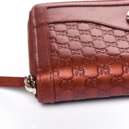 Gucci Metallic Microguccissima Sukey Zip Around Wallet Burnt Orange 15 of 17