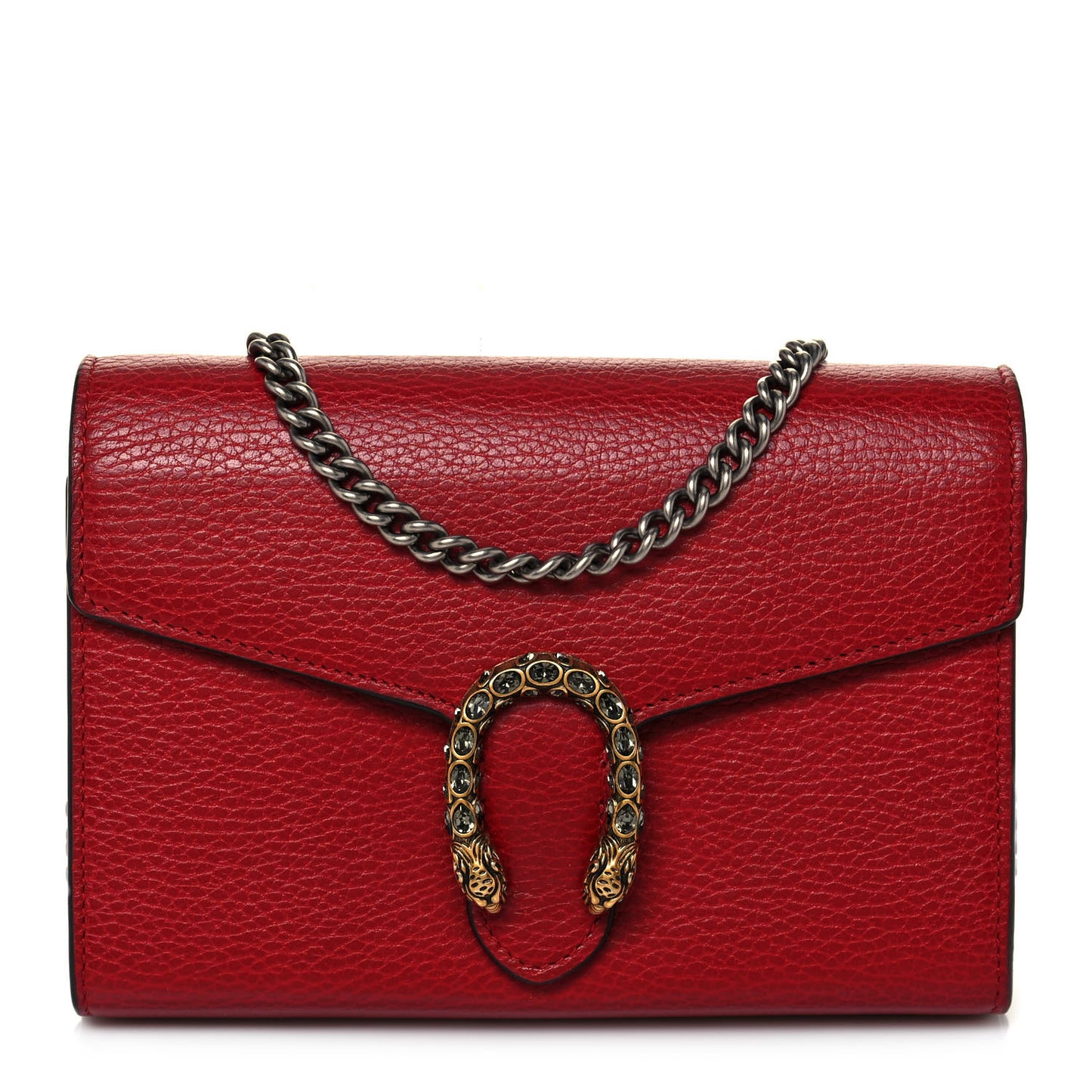 Calfskin Mini Dionysus Chain Wallet Hibiscus Red
