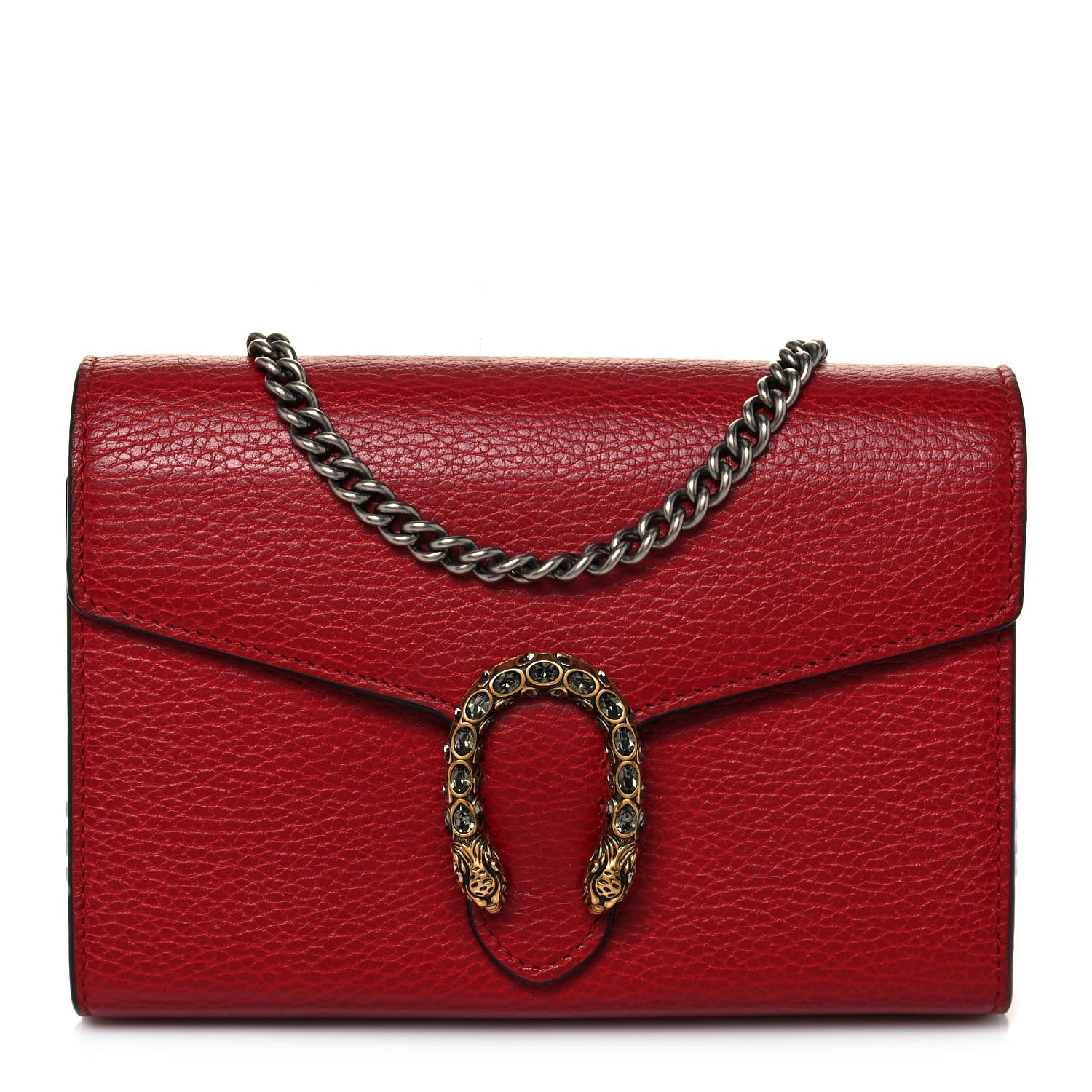 Gucci Calfskin Mini Dionysus Chain Wallet Hibiscus Red 1 of 12