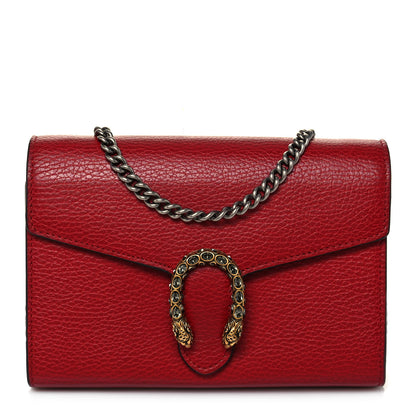 Gucci Calfskin Mini Dionysus Chain Wallet Hibiscus Red 1 of 12