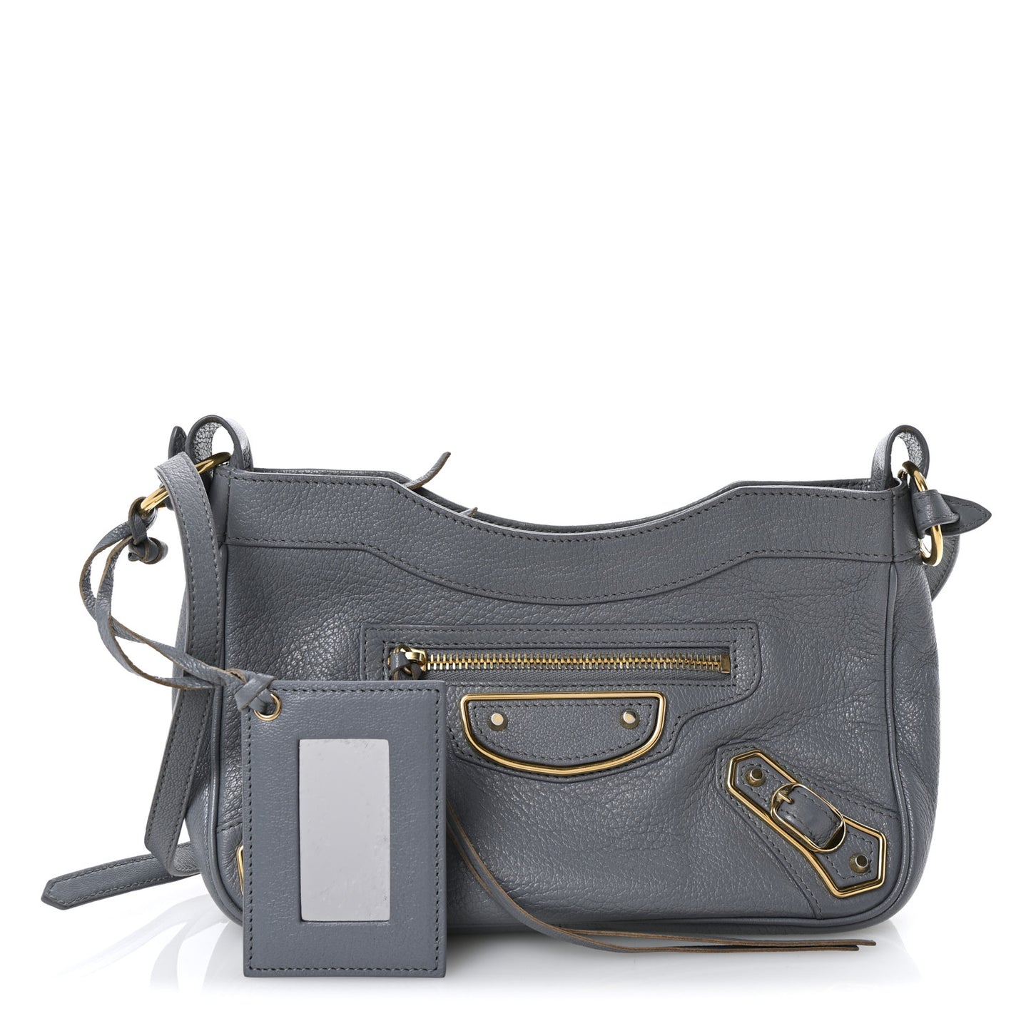 Chevre Gold Metallic Edge Hardware Hip Gris Acier
