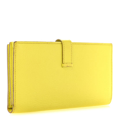 Hermes Chevre Mysore Bearn Gusset Wallet Lime 3 of 12