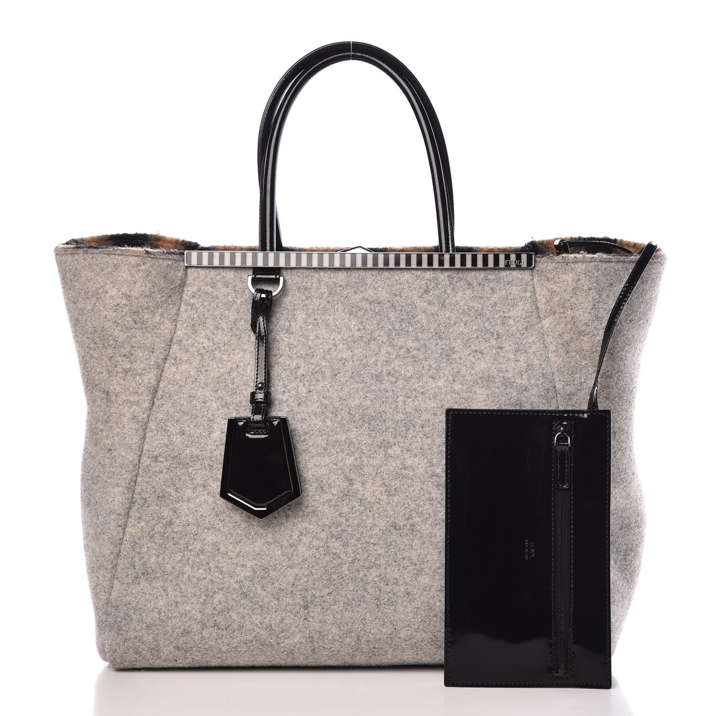 Felt Large 2Jours Tote Light Grey Black